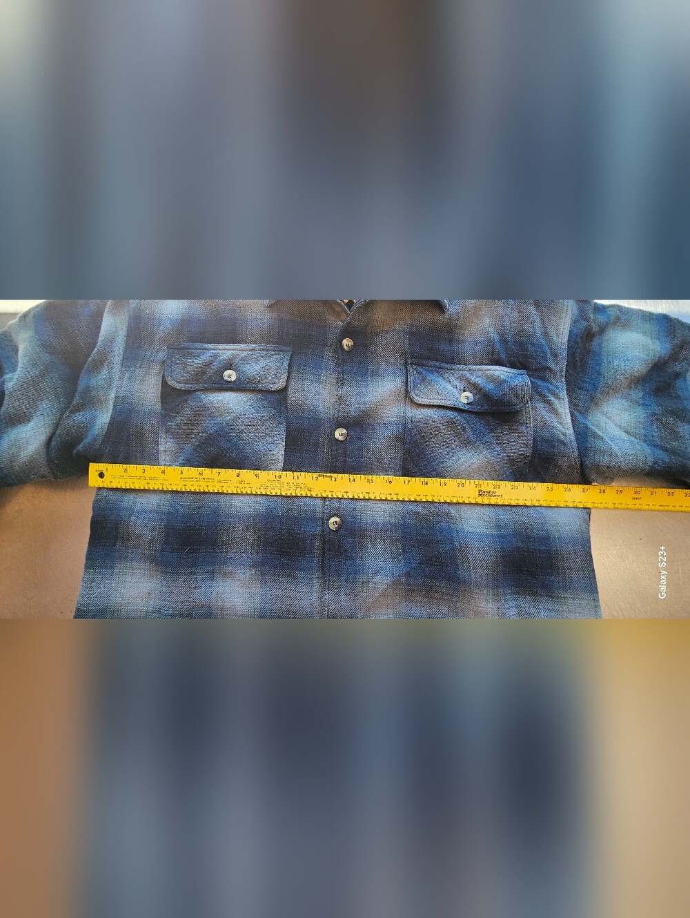 Men's Lightweight Blue Plaid Button-Front Shirt Jacket